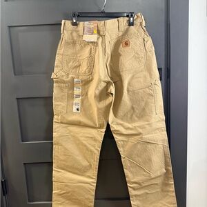 Carhartt Men's Loose Orig Fit Canvas Work Dungaree Khaki Pants 33x32 NWT!